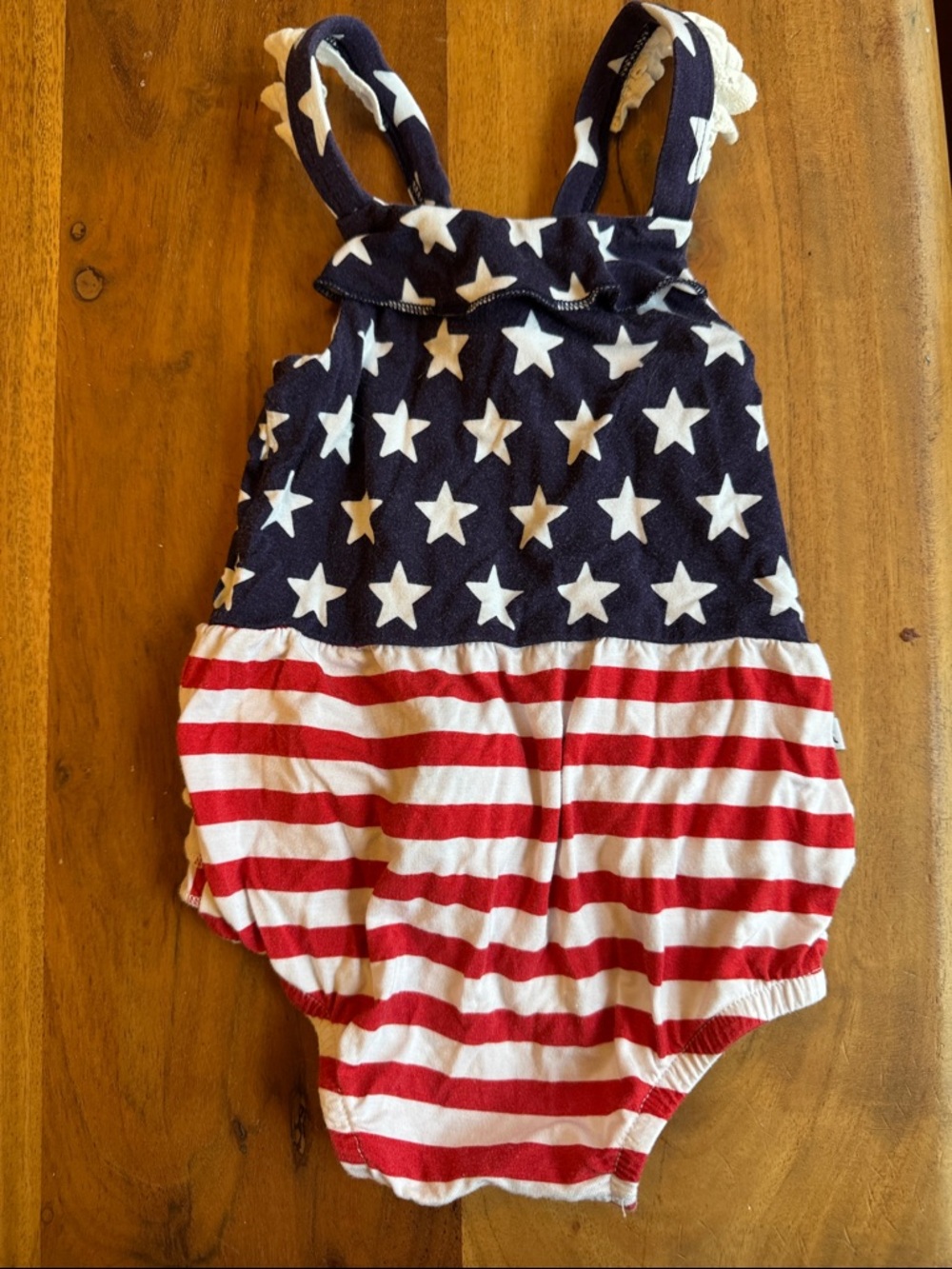 Stars & Stripes Baby Romper - Patriotic Red White Navy
